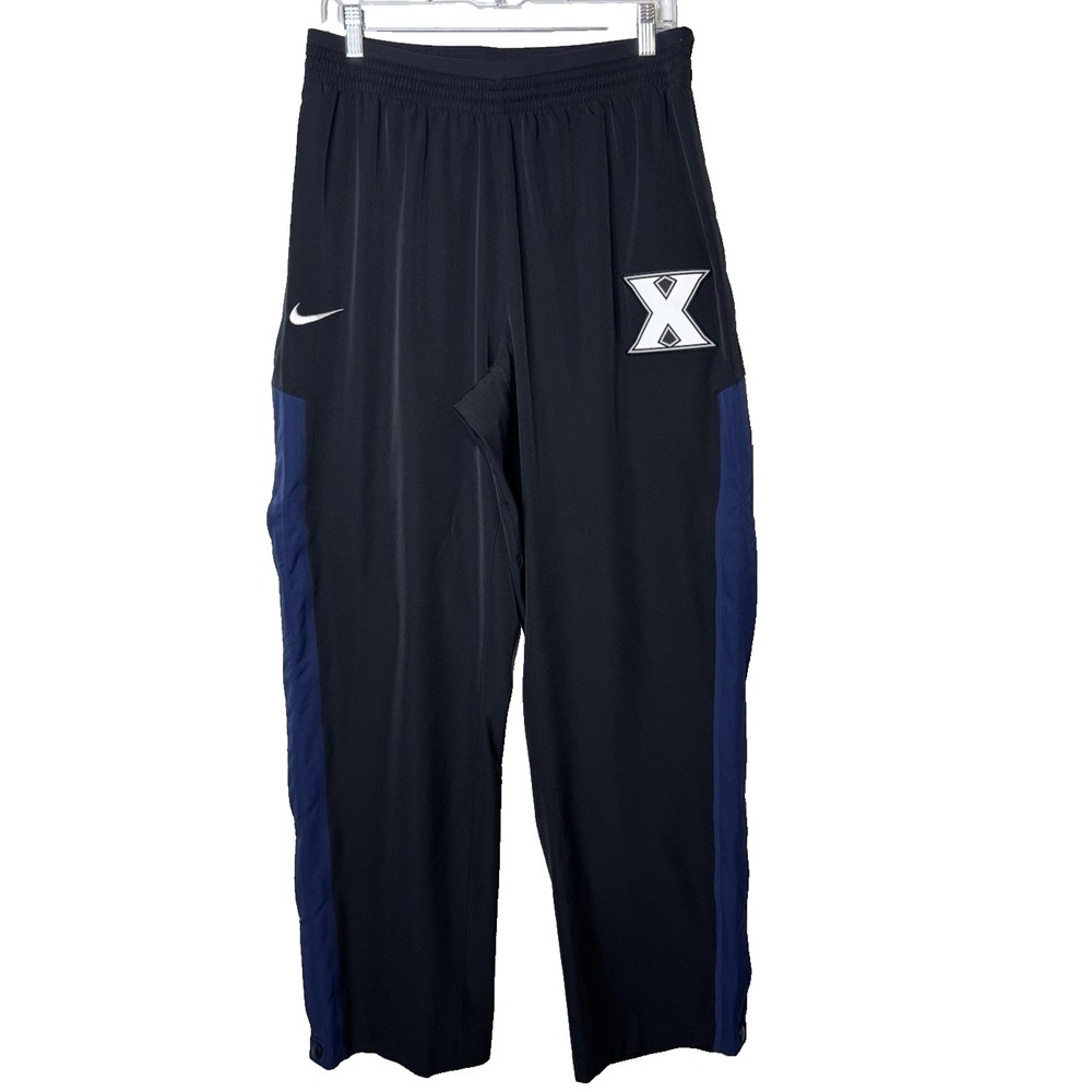 Nike Xavier Musketeers Pants Mens XL Black Blue‎ Full Snap Breakaway Warm Up